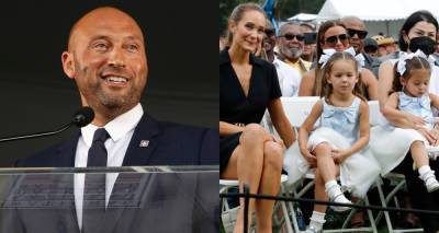 Derek Jeter is Supported by Wife Hannah Jeter & Daughters Bella & Story at Baseball Hall of Fame Induction! - www.justjared.com - Jordan - New York - city Sanderson