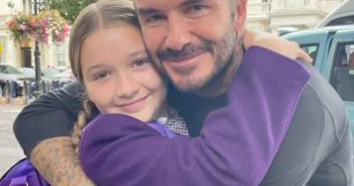 Harper Beckham admits she's 'nervous' to go back to school as dad David gives her hug - www.ok.co.uk - Miami