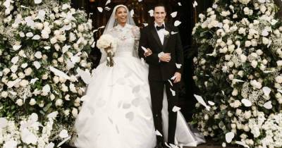 Jasmine Tookes channels a royal bride on her wedding day with 15-foot train - www.msn.com
