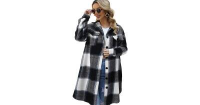 Mad for Plaid! This Long Trendy Jacket Is the ‘It’ Item of the Winter Season - usmagazine.com