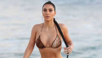 Kim Kardashian Rocks Bikini On Vacation Fans Think They See Pete Davidson’s Shadow - hollywoodlife.com