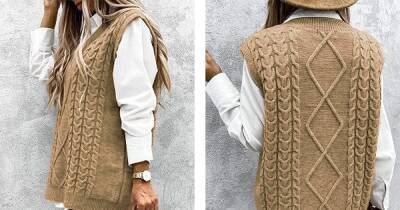 This Bestselling Cable Knit Sweater Vest Is an Instant Wardrobe Staple - usmagazine.com