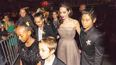 Angelina Jolie Rocks Edgy Black Boots While Shopping With Kids Zahara Maddox – Photos - hollywoodlife.com