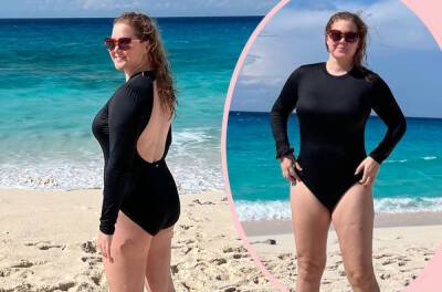 Amy Schumer - Amy Schumer Unveils Results Of Liposuction In Swimsuit Pics - perezhilton.com