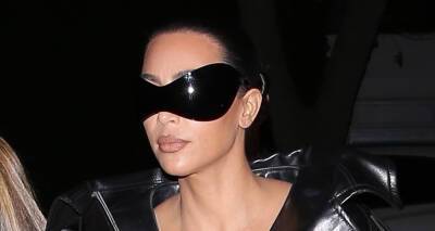 Pete Davidson - Kim Kardashian - Kim Kardashian Wears Large Sunglasses and Black Leather Trench Coat to Art Gallery Event - justjared.com - Bahamas - Beverly Hills - county Davidson
