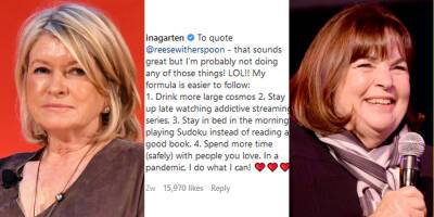 Martha Stewart Has Shady Reaction to Ina Garten's 'Large Cosmos' Comment - www.justjared.com