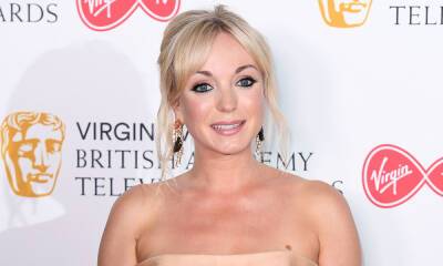Helen George looks angelic in chic collared midi dress during intimate night out - hellomagazine.com - Birmingham