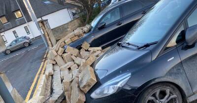 Brick wall crushes multiple vehicles as Storm Malik batters Scotland - www.dailyrecord.co.uk - Britain - Scotland - Denmark