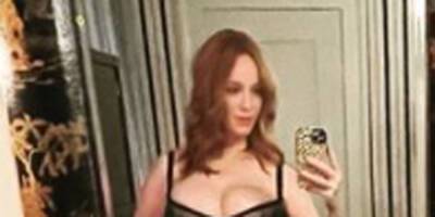 Christina Hendricks Shares a Sexy Lingerie Selfie - www.justjared.com