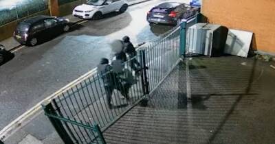 Evening News - CCTV shows 'cowardly' thugs attacking pregnant woman in car robbery - dailyrecord.co.uk - Manchester - county Denton