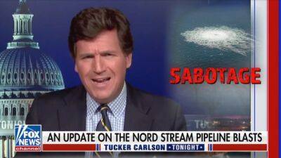 Vladimir Putin - Tucker Carlson Insists Putin’s Not to Blame for Pipeline Explosions, Hours After Colleague Tweets Russia ‘Likely Culprit’ - thewrap.com - Britain - USA - Russia