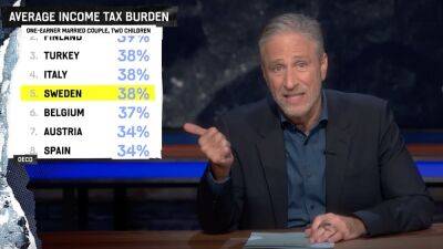 Jon Stewart Calls US Tax System ‘Broken’: ‘Bad Uncle Sam’ Keeps ‘Reaching His Dirty Little Paw Down Our Pants’ (Video) - thewrap.com - USA - Sweden - Finland