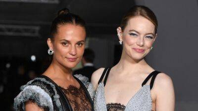 Emma Stone Wore a Sheer Lace Dress to Match Alicia Vikander at the Academy Museum Gala - www.glamour.com - Los Angeles - California - city Los Angeles, state California