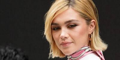 Florence Pugh Goes Retro In A Pink Patterned Dress For Valentino's Paris Fashion Week Show - www.justjared.com - France - city Venice
