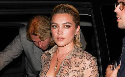 Florence Pugh - Paris Fashion-Week - Florence Pugh Wears Another Sheer Valentino Dress, Three Months After Making Headlines for Baring Nipples - justjared.com - France - city Paris, France - Rome - county Florence