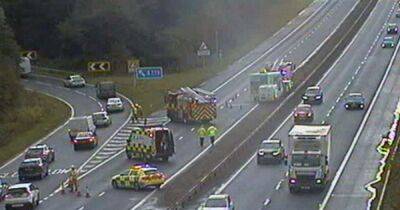 Rush hour chaos as Scots motorway closed following three-vehicle smash - www.dailyrecord.co.uk - Scotland - Beyond