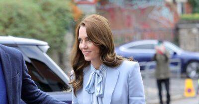 Kate Middleton - Royal Family - Williams - Kate Middleton leans into style icon status as she dons floor length blazer and clutches tiny handbag - ok.co.uk - Ireland - city Belfast