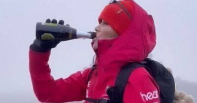 Amanda Holden downs bubbles on top of mountain after completing Three Peaks challenge - www.ok.co.uk - Scotland