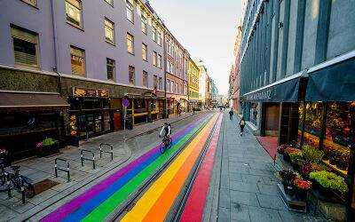 Road Turned Rainbow in Front of Terror Attack Pub - gaynation.co - city Oslo