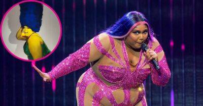 Lizzo Nails Marge Simpson Costume With a Massive Blue Wig and Yellow Body Paint - www.usmagazine.com - city Santana - Houston - Michigan