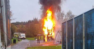 Scots playpark torched for second time as cops hunt blaze yobs - www.dailyrecord.co.uk - Scotland