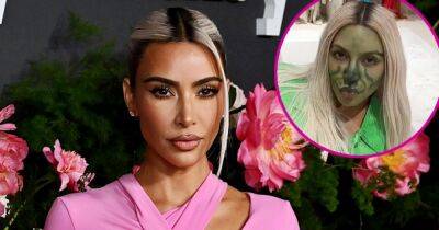Kim Kardashian - Tiktok - North West Transforms Mom Kim Kardashian into the Grinch With Makeup - usmagazine.com