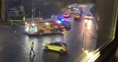 Glasgow road closed off after two car crash - www.dailyrecord.co.uk - Scotland