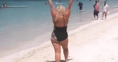 Gemma Collins - Pamela Anderson - Gemma Collins wows fans as she pulls off cartwheel on beach while on holiday - dailyrecord.co.uk