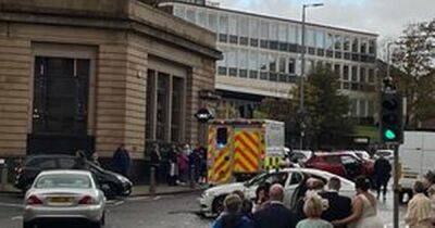 Three-car crash outside wedding in Hamilton as driver taken to hospital - dailyrecord.co.uk - Scotland - county Hamilton