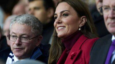 prince Harry - Kate Middleton - Alexander Macqueen - Kate Middleton Brightened a Rainy Autumn Day in Monochrome Red—See Pics - glamour.com - Britain - Manchester