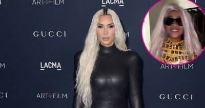 Kim Kardashian - Tiktok - North West Hilariously Recreates Kim Kardashian’s Balenciaga Caution Tape Catsuit in New TikTok - usmagazine.com - California