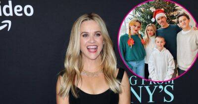 Reese Witherspoon Poses With All 3 of Look-Alike Kids in Festive Family Photo - www.usmagazine.com