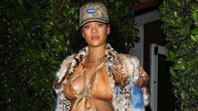 Rihanna Continues to Slay Maternity Fashion in Fur Coat and Crop Top: See Her Bare Bump! - www.etonline.com - California - Italy - Santa Monica
