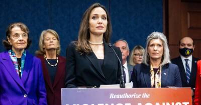 Angelina Jolie Chokes Up While Advocating for Domestic Violence Victims Alongside Daughter Zahara - www.usmagazine.com - Columbia