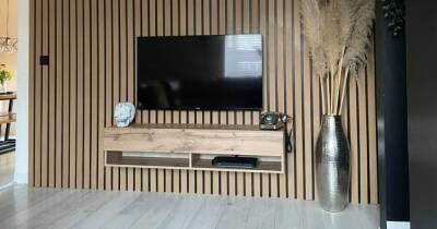 The DIY wood panelling feature wall that transformed an old bungalow for just £120 - manchestereveningnews.co.uk