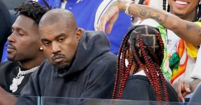 Kanye West looks bored with North and Saint at Super Bowl amid Kim Kardashian feud - www.ok.co.uk - Los Angeles - USA