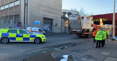 Glasgow NHS truck smashes into bridge as dramatic footage shows aftermath of collision - www.dailyrecord.co.uk - Scotland