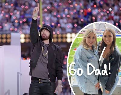 Eminem’s Daughters Fangirl At Super Bowl For Dad's Halftime Show Performance! - perezhilton.com