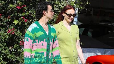 Joe Jonas Sophie Turner Twin In Matching Green Outfits On Lunch Date In LA — Photos - hollywoodlife.com