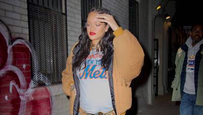 Pregnant Rihanna Rocks Mets T-Shirt On Date Night With A$AP Rocky In NYC — Photos - hollywoodlife.com - New York