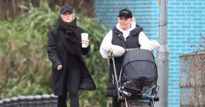 Little Mix star Perrie Edwards braves Storm Franklin to pop out for coffee with baby Axel - www.manchestereveningnews.co.uk
