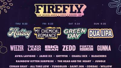 Dua Lipa, My Chemical Romance, Green Day, Halsey to Headline Firefly Festival - variety.com - state Delaware