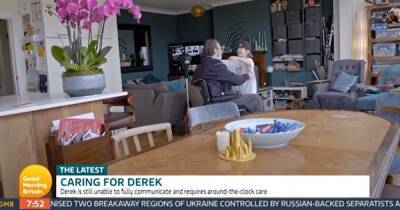 Kate Garraway's husband Derek Draper moves arms to hug son for first time in heartwarming clip - www.manchestereveningnews.co.uk - Britain