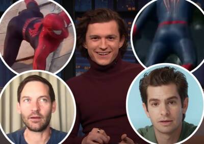 Tom Holland - Seth Meyers - Andrew Garfield - No Way Home - Tom Holland Reveals One Of The Spider-Man Actors Wore A 'Fake Ass' In No Way Home! - perezhilton.com - county Andrew
