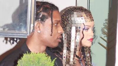 Pregnant Rihanna Rocks Latex Crop Top and Headdress to Milan Fashion Week With A$AP Rocky - www.etonline.com - New York