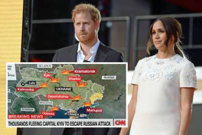 Prince Harry & Meghan Markle Release Statement Condemning Russia’s Invasion Of Ukraine - perezhilton.com - Britain - New York - USA - Ukraine - Russia - state Nebraska