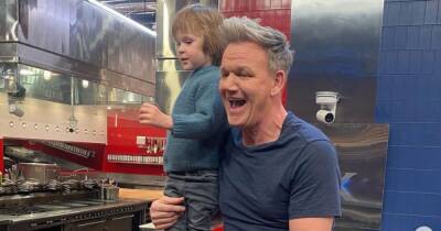 Gordon Ramsay shares sweet snaps with son Oscar, two, on set of Hell's Kitchen - www.ok.co.uk