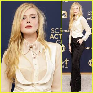 Nominee Elle Fanning Makes a Chic Arrival to SAG Awards 2022 - www.justjared.com - Russia - Santa Monica