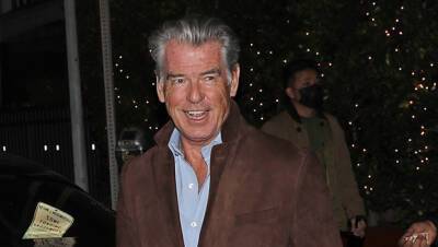Pierce Brosnan, 68, Is Suave In A Suede Blazer On Romantic Dinner Date With Wife Keely Smith - hollywoodlife.com - Ireland - Santa Monica