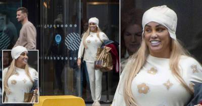 Katie Price - Carl Woods - Katie Price is all smiles as she sports bandages in Liverpool after surgery - msn.com